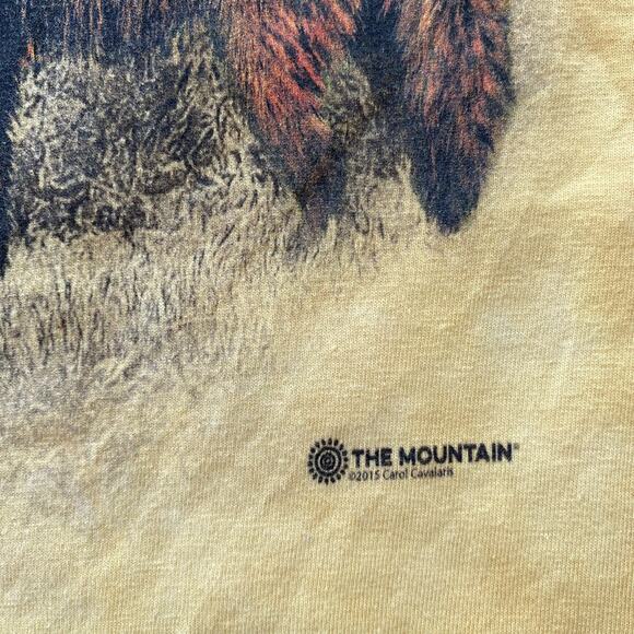 The Mountain Wolf Graphic Print T-Shirt Adult Small Yellow Cotton Tee Unisex - Picture 3 of 7